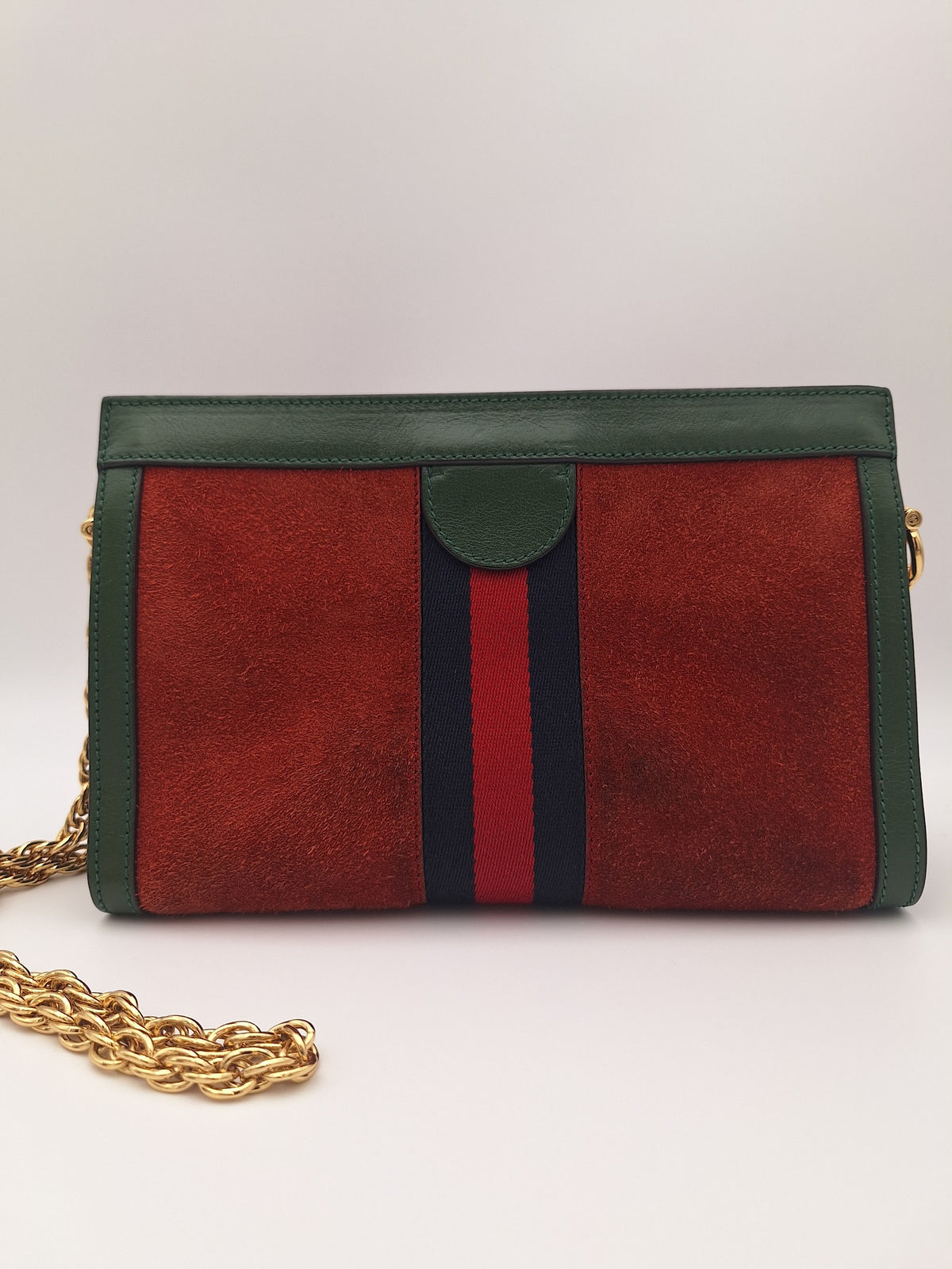 Gucci Ophidia Small Suede Shoulder Bag Orange Green