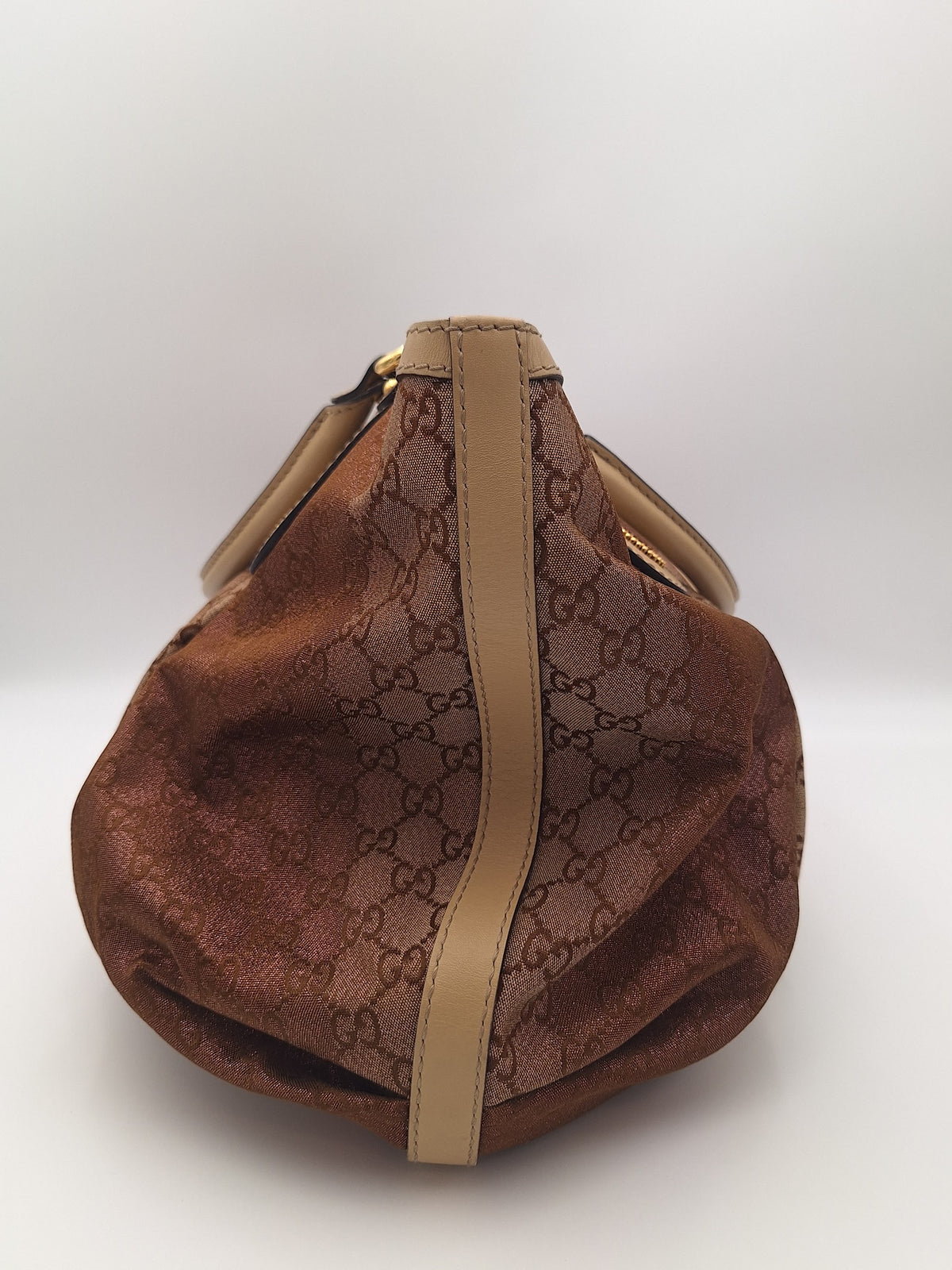 Gucci Scarlett GG Glitter Canvas Tote Bag Bronze