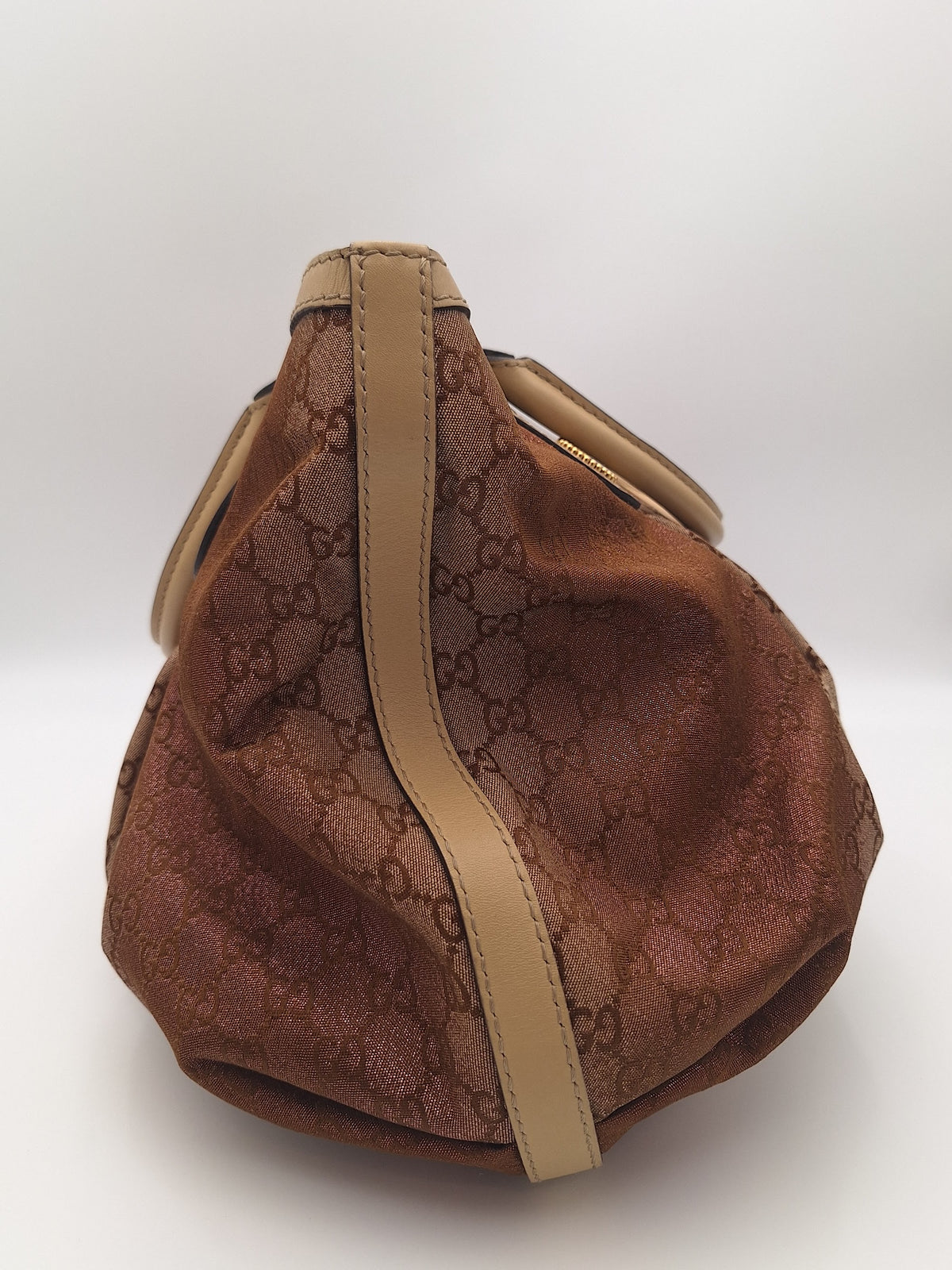 Gucci Scarlett GG Glitter Canvas Tote Bag Bronze