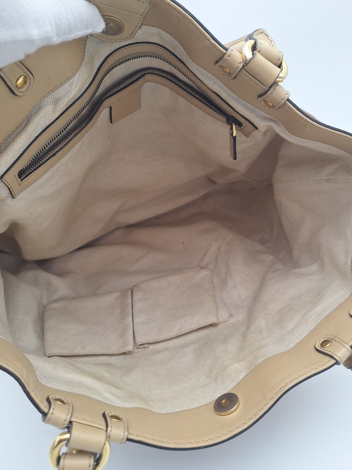 Gucci Scarlett GG Glitter Canvas Tote Bag Bronze