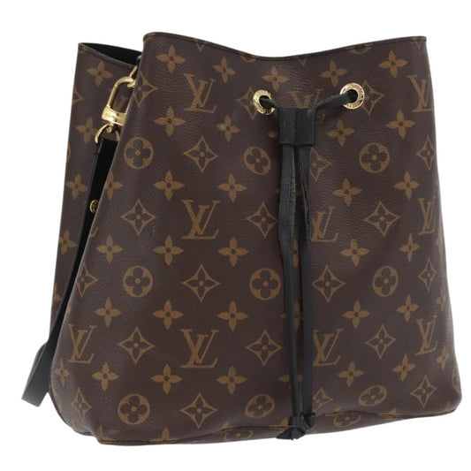 LOUIS VUITTON Monogram Neonoe Shoulder Bag Black M44020 LV Auth ka1907