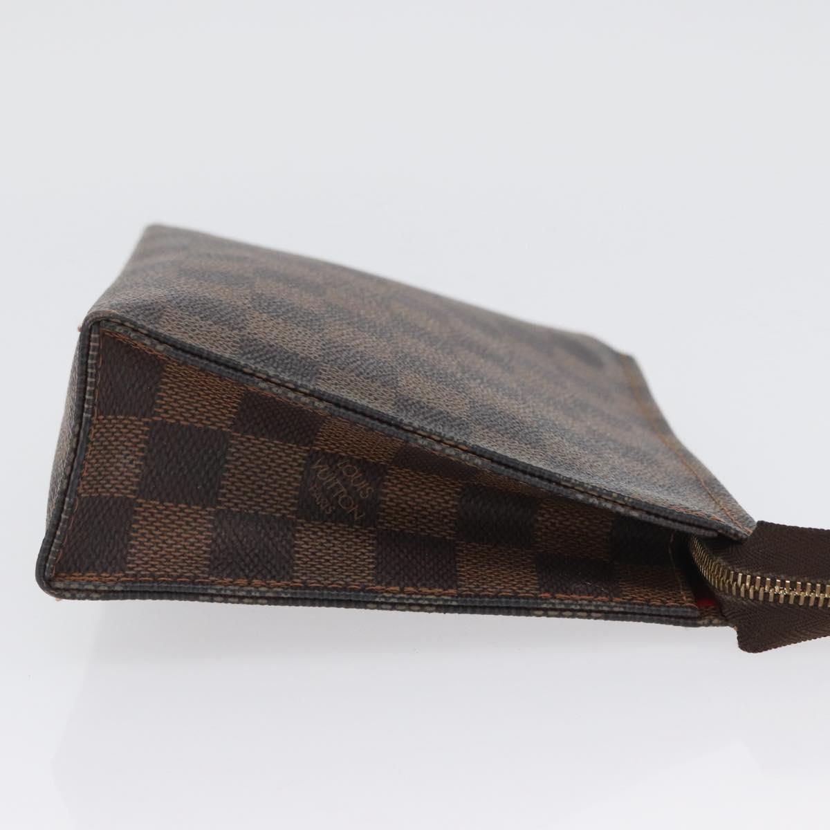 LOUIS VUITTON Damier Ebene Poche Toilette 19 Pouch N47544 LV Auth ka2972