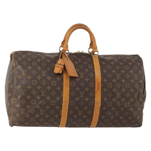 LOUIS VUITTON Monogram Keepall 55 Boston Bag M41424 LV Auth ka4321
