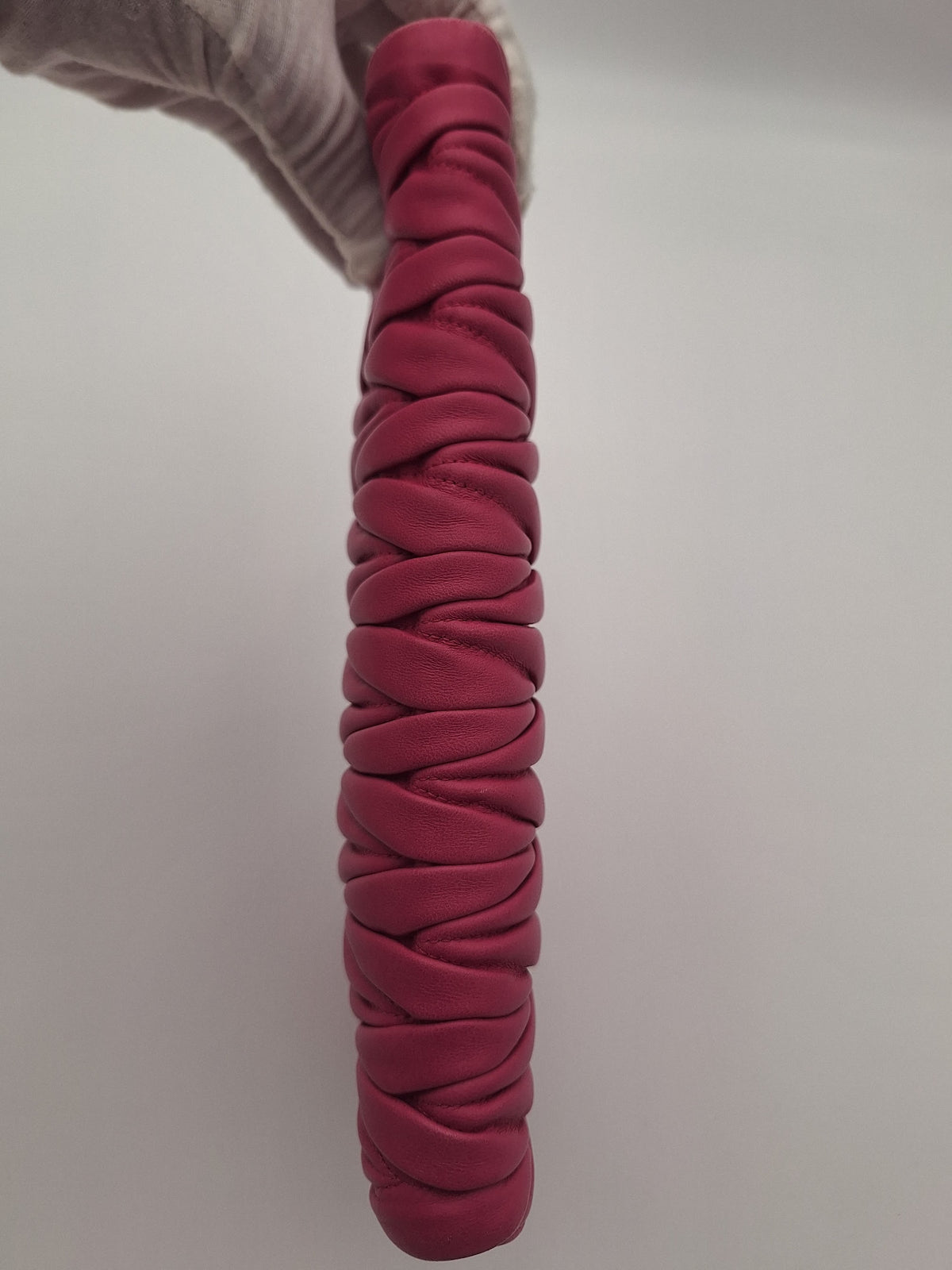 Miu Miu Matelassé Leather Wristlet Clutch Pink