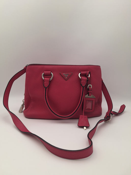 Prada Vitello Daino Leather Tote Bag Pink