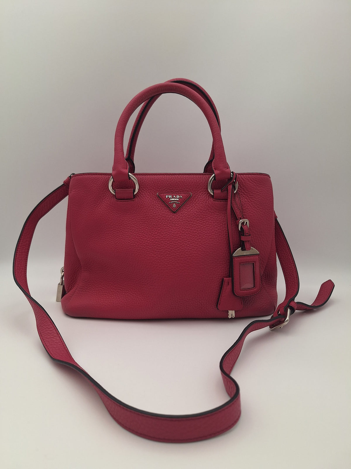 Prada Vitello Daino Leather Tote Bag Pink