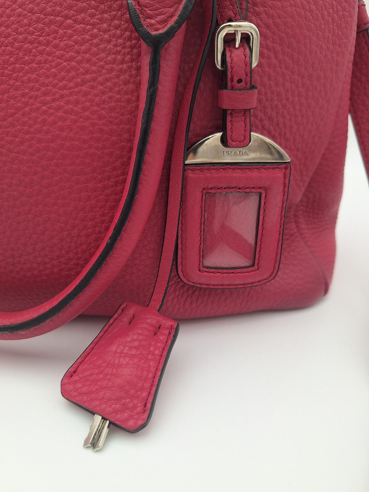 Prada Vitello Daino Leather Tote Bag Pink