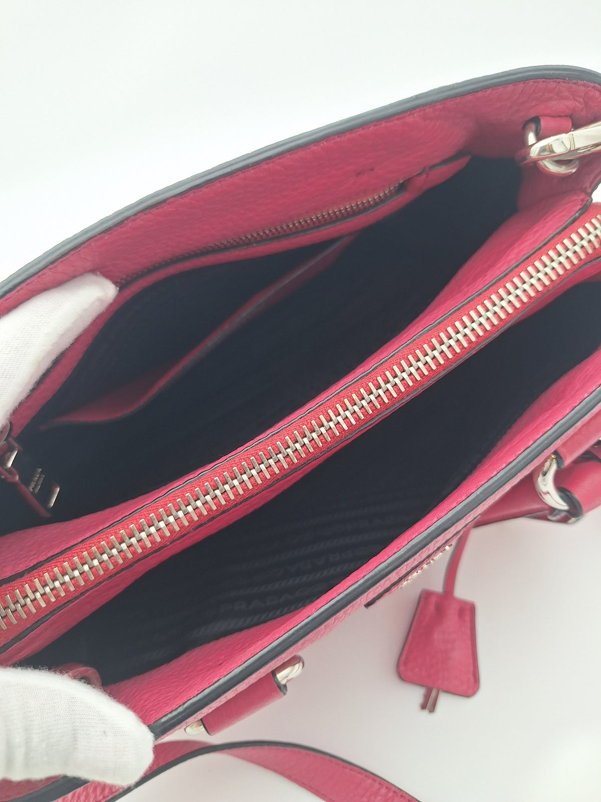 Prada Vitello Daino Leather Tote Bag Pink