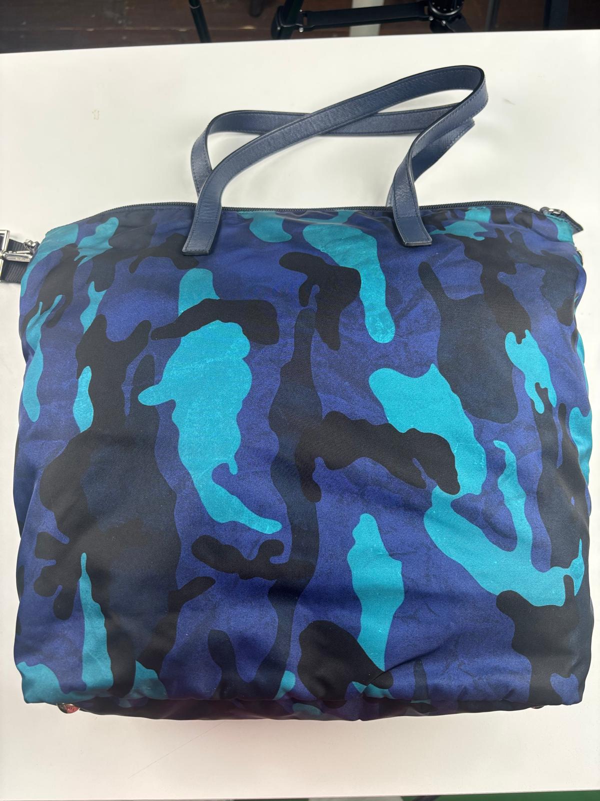Prada Blue Tessuto Camouflage Nylon ONE Shoulder Bag 1BZ001 (V01670913P)