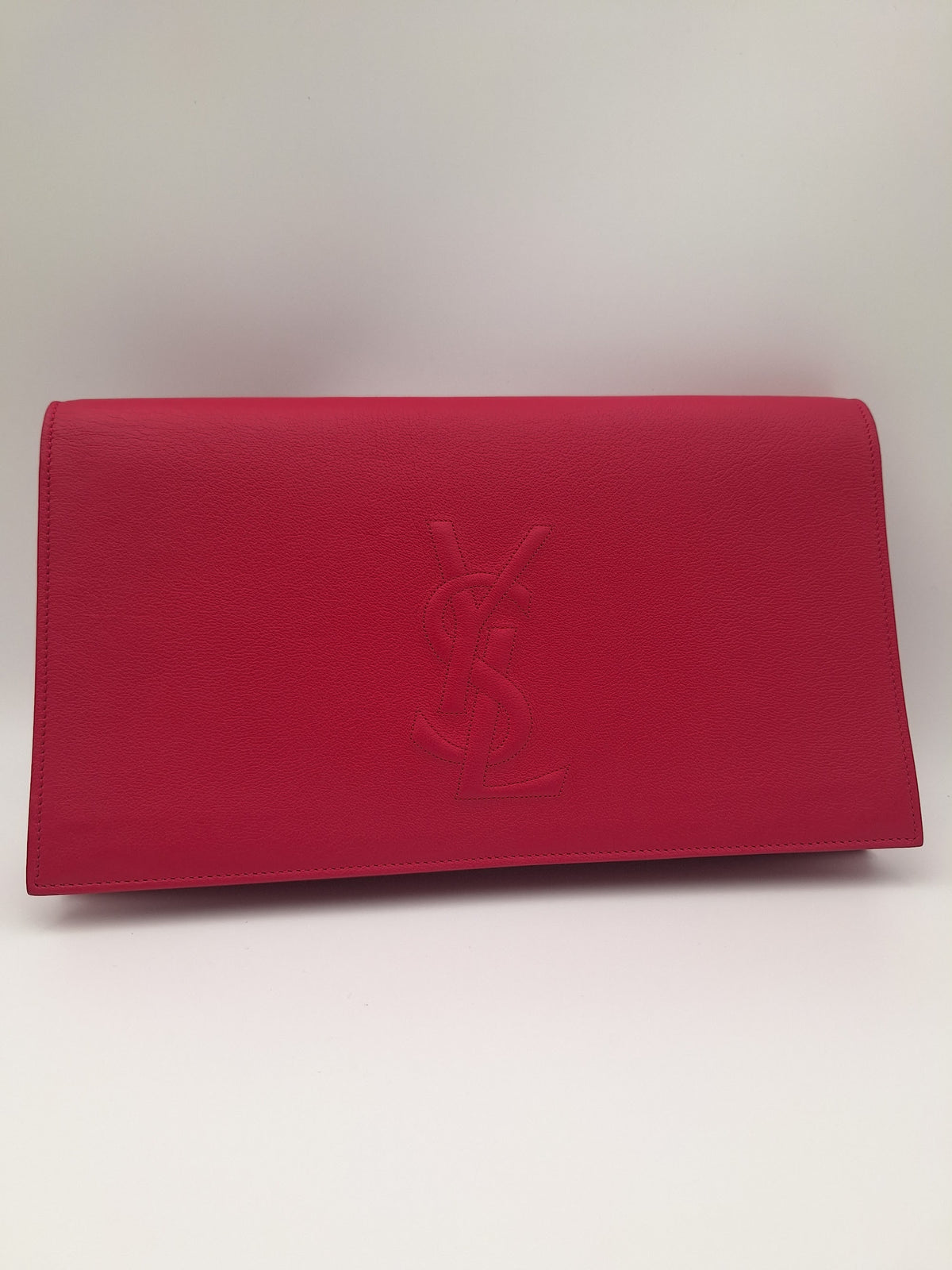 Saint Laurent Belle de Jour Leather Clutch Pink