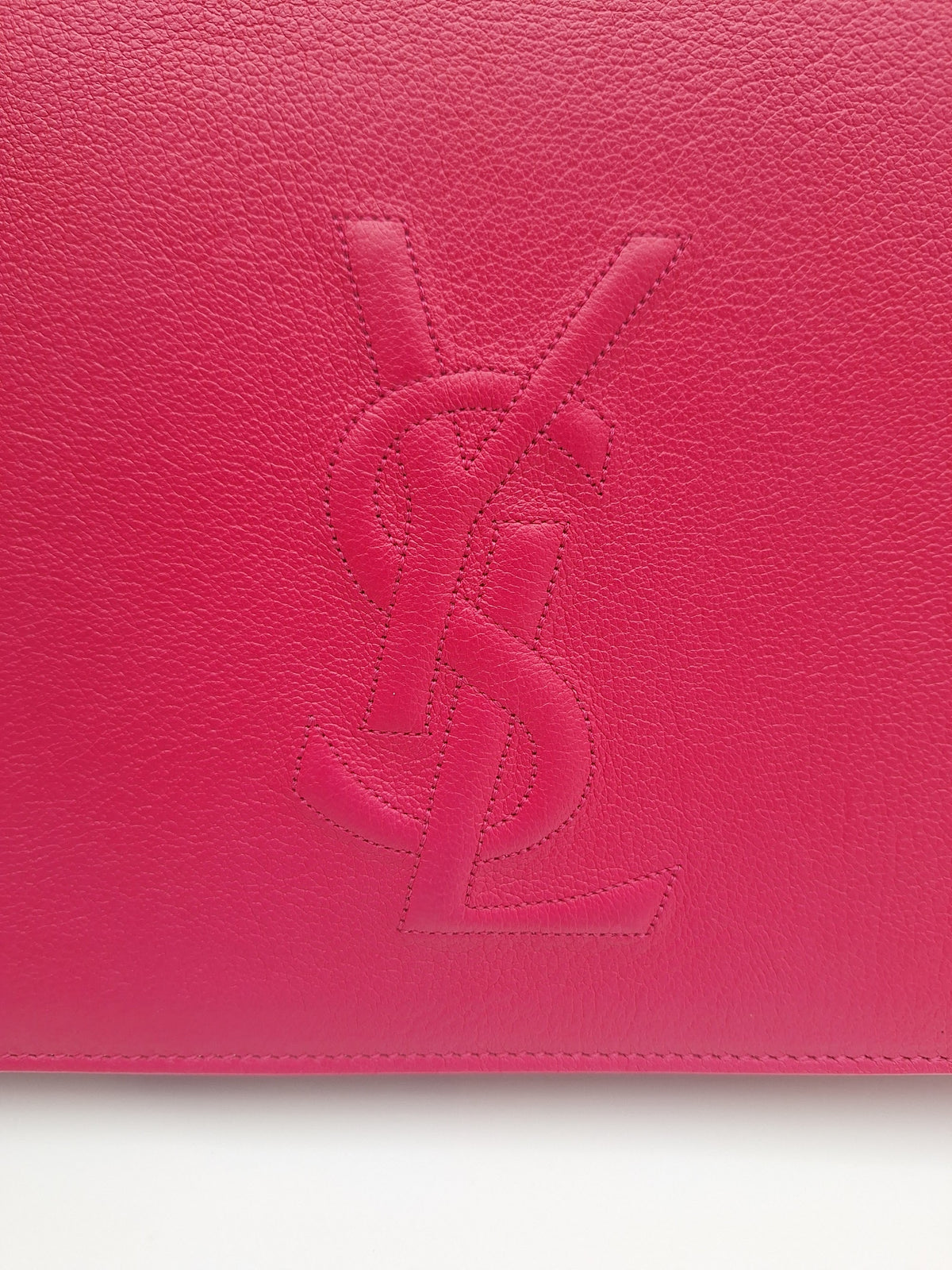 Saint Laurent Belle de Jour Leather Clutch Pink